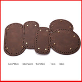 Maxbell DIY Crochet Bag Bottom Pad with Holes Purse Bottom Base PU Leather 15cm