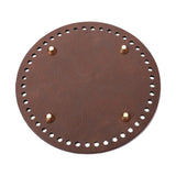 Maxbell DIY Crochet Bag Bottom Pad with Holes Purse Bottom Base PU Leather 15cm