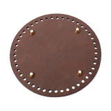 Maxbell DIY Crochet Bag Bottom Pad with Holes Purse Bottom Base PU Leather 15cm