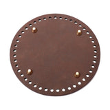Maxbell DIY Crochet Bag Bottom Pad with Holes Purse Bottom Base PU Leather 15cm