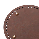 Maxbell DIY Crochet Bag Bottom Pad with Holes Purse Bottom Base PU Leather 15cm