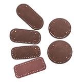 Maxbell DIY Crochet Bag Bottom Pad with Holes Purse Bottom Base PU Leather 15cm