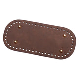 Maxbell DIY Crochet Bag Bottom Pad with Holes Purse Bottom Base PU Leather 10cmx22cm