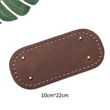 Maxbell DIY Crochet Bag Bottom Pad with Holes Purse Bottom Base PU Leather 10cmx22cm