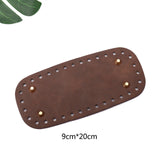 Maxbell DIY Crochet Bag Bottom Pad with Holes Purse Bottom Base PU Leather 9cmx20cm