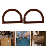 Maxbell 2Pcs Women Purse Handles Belt Replacement DIY Handmade for Tote Purse Making brown D shape