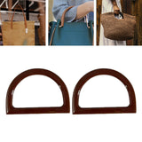 Maxbell 2Pcs Women Purse Handles Belt Replacement DIY Handmade for Tote Purse Making brown D shape