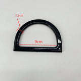 Maxbell 2Pcs Women Purse Handles Belt Replacement DIY Handmade for Tote Purse Making black D shape