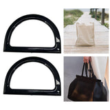 Maxbell 2Pcs Women Purse Handles Belt Replacement DIY Handmade for Tote Purse Making black D shape