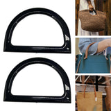 Maxbell 2Pcs Women Purse Handles Belt Replacement DIY Handmade for Tote Purse Making black D shape