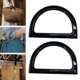 Maxbell 2Pcs Women Purse Handles Belt Replacement DIY Handmade for Tote Purse Making black D shape