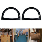 Maxbell 2Pcs Women Purse Handles Belt Replacement DIY Handmade for Tote Purse Making black D shape