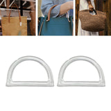 Maxbell 2Pcs Women Purse Handles Belt Replacement DIY Handmade for Tote Purse Making clear D shape