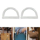 Maxbell 2Pcs Women Purse Handles Belt Replacement DIY Handmade for Tote Purse Making clear D shape
