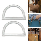 Maxbell 2Pcs Women Purse Handles Belt Replacement DIY Handmade for Tote Purse Making clear D shape
