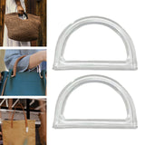 Maxbell 2Pcs Women Purse Handles Belt Replacement DIY Handmade for Tote Purse Making clear D shape