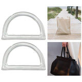 Maxbell 2Pcs Women Purse Handles Belt Replacement DIY Handmade for Tote Purse Making clear D shape