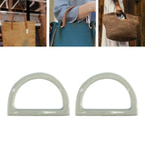 Maxbell 2Pcs Women Purse Handles Belt Replacement DIY Handmade for Tote Purse Making white D shape