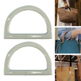 Maxbell 2Pcs Women Purse Handles Belt Replacement DIY Handmade for Tote Purse Making white D shape