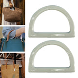 Maxbell 2Pcs Women Purse Handles Belt Replacement DIY Handmade for Tote Purse Making white D shape