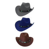 Maxbell Men's Women's Western Cowboy Hat Wide Brim Fashionable for Summer Beach Grey