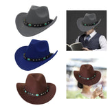 Maxbell Men's Women's Western Cowboy Hat Wide Brim Fashionable for Summer Beach Grey