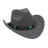 Maxbell Men's Women's Western Cowboy Hat Wide Brim Fashionable for Summer Beach Grey