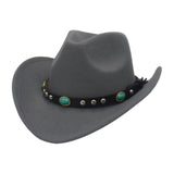 Maxbell Men's Women's Western Cowboy Hat Wide Brim Fashionable for Summer Beach Grey