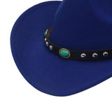 Maxbell Men's Women's Western Cowboy Hat Wide Brim Fashionable for Summer Beach Dark Blue