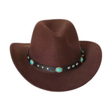 Maxbell Men's Women's Western Cowboy Hat Wide Brim Fashionable for Summer Beach Dark Brown