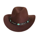 Maxbell Men's Women's Western Cowboy Hat Wide Brim Fashionable for Summer Beach Dark Brown