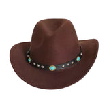 Maxbell Men's Women's Western Cowboy Hat Wide Brim Fashionable for Summer Beach Dark Brown