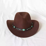 Maxbell Men's Women's Western Cowboy Hat Wide Brim Fashionable for Summer Beach Dark Brown