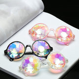 Maxbell Kaleidoscope Rave Glasses Eyewear Prop for Music Festival Holiday Black