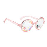 Maxbell Kaleidoscope Rave Glasses Eyewear Prop for Music Festival Holiday Pink