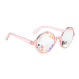 Maxbell Kaleidoscope Rave Glasses Eyewear Prop for Music Festival Holiday Pink
