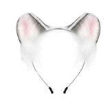 Maxbell Kitten Ears Headband Lovely Flexible Cosplay Animal Hair Hoop Women Girls Gray
