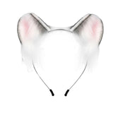 Maxbell Kitten Ears Headband Lovely Flexible Cosplay Animal Hair Hoop Women Girls Gray
