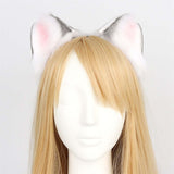 Maxbell Kitten Ears Headband Lovely Flexible Cosplay Animal Hair Hoop Women Girls Gray