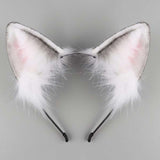 Maxbell Kitten Ears Headband Lovely Flexible Cosplay Animal Hair Hoop Women Girls Gray