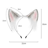 Maxbell Kitten Ears Headband Lovely Flexible Cosplay Animal Hair Hoop Women Girls Gray
