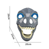 Maxbell 3D Dinosaur Mask Movable Jaw Halloween Costume Festival Dinosaur Headgear Blue