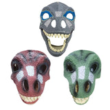 Maxbell 3D Dinosaur Mask Movable Jaw Halloween Costume Festival Dinosaur Headgear Blue