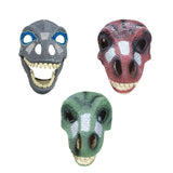 Maxbell 3D Dinosaur Mask Movable Jaw Halloween Costume Festival Dinosaur Headgear Blue