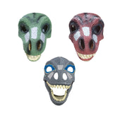 Maxbell 3D Dinosaur Mask Movable Jaw Halloween Costume Festival Dinosaur Headgear Blue