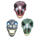 Maxbell 3D Dinosaur Mask Movable Jaw Halloween Costume Festival Dinosaur Headgear Blue