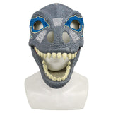 Maxbell 3D Dinosaur Mask Movable Jaw Halloween Costume Festival Dinosaur Headgear Blue