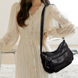 Maxbell Chic Shoulder Bag Women Totes Adjustable Strap Large Capacity Waterproof Black
