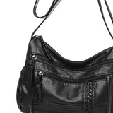 Maxbell Chic Shoulder Bag Women Totes Adjustable Strap Large Capacity Waterproof Black