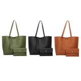 Maxbell Fashion Women Leather Tote Purse Set Shoulder Bag Large Capacity Womens Bags Green